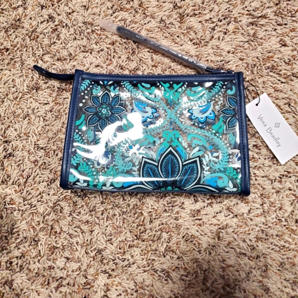 Vera Bradley Handbags - Vera Bradley Factory Style Clear Beach Wristlet NWT